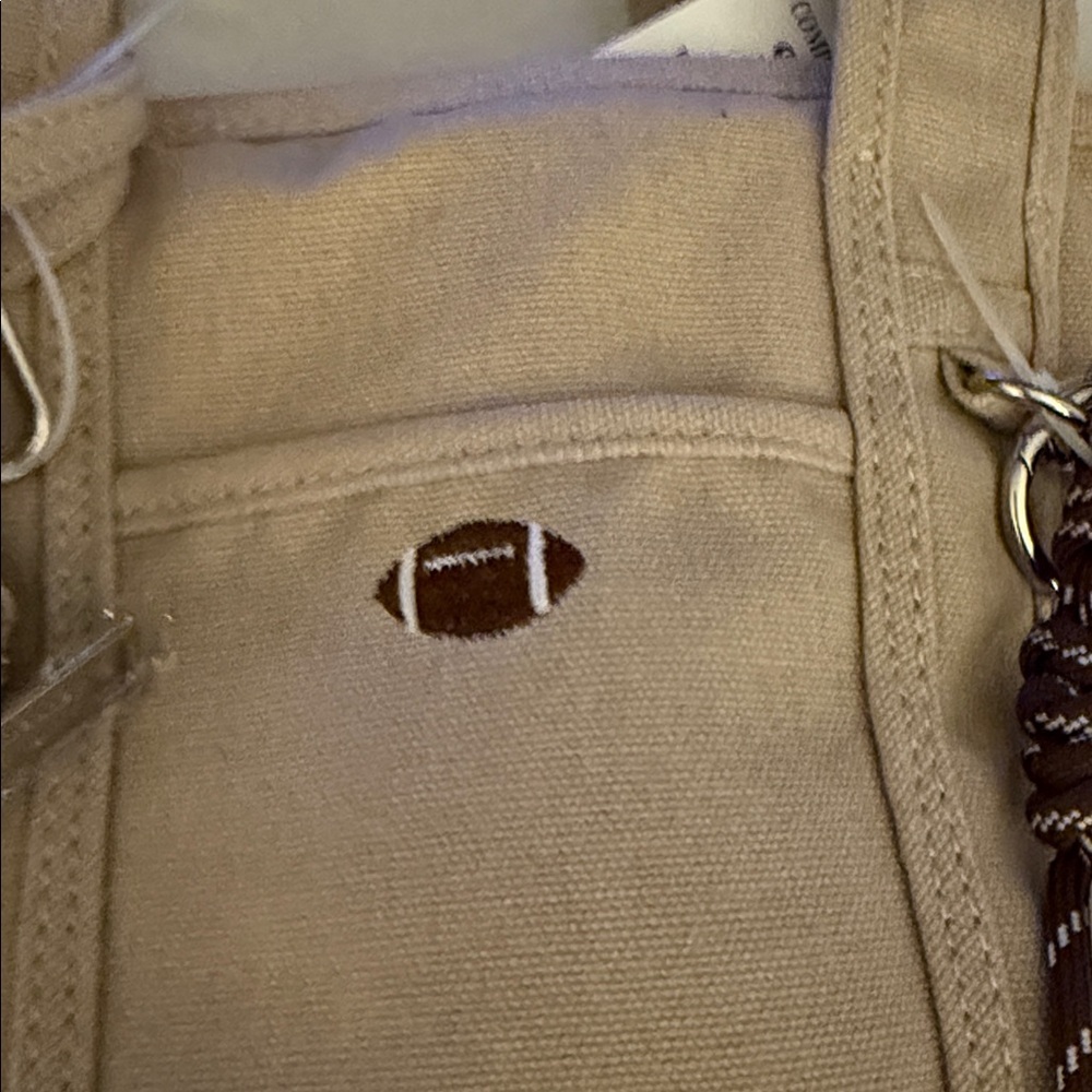 🏈🏈Madden Girl Beige Tote with Football Accents 🏈🏈 - Picture 2 of 9